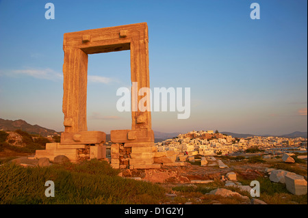Gateway, Tempio di Apollo, sito archeologico, NAXOS, CICLADI, isole greche, Grecia, Europa Foto Stock
