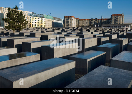 Denkmal fur die ermordeten Juden Europas (Monumento al assassinato ebrei di Europa) (Memoriale dell Olocausto), Berlino, Germania, Europa Foto Stock