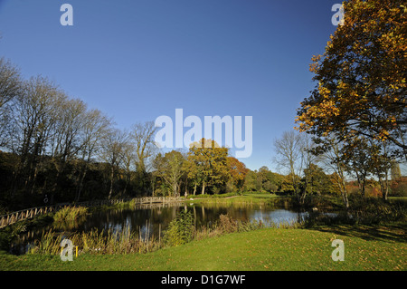 Autunno scena su un campo da golf a Bromley Kent England Foto Stock