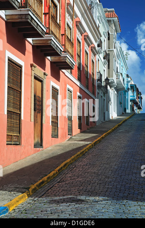 Edifici Coloniali spagnoli, Old San Juan, Puerto Rico Foto Stock