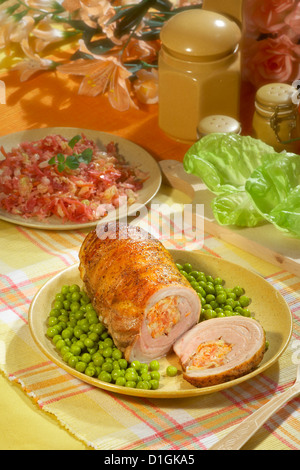 Suffed pancetta con verdure Foto Stock