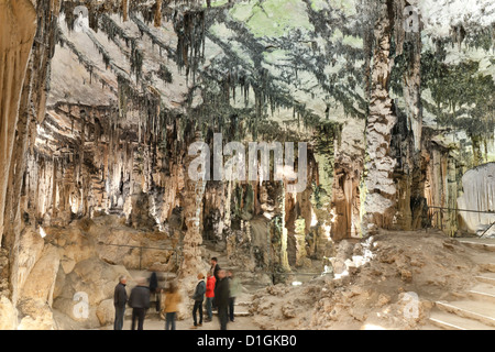 All'interno delle grotte d'Arta, Llevant, Maiorca, isole Baleari, Spagna, Europa Foto Stock