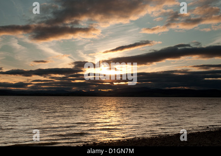 Tramonto sul Beauly Firth Foto Stock