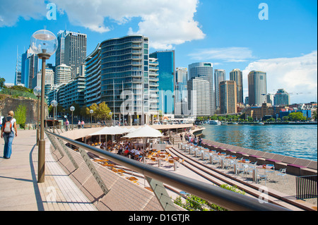 Centro di Sydney e il Circular Quay al Porto di Sydney, Sydney, Nuovo Galles del Sud, Australia Pacific Foto Stock