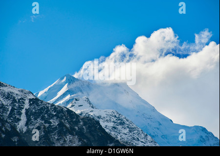 La vetta del Monte Cook, 3754m, la più alta montagna della Nuova Zelanda, Aoraki Parco nazionale di Mount Cook, isola del Sud, Nuova Zelanda Foto Stock