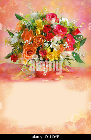 Bouquet di rose rosse Foto Stock