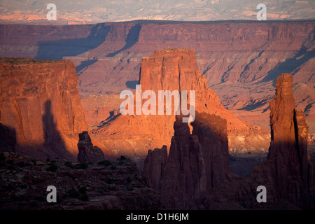 Il paesaggio del Parco Nazionale di Canyonlands, Island in the Sky district, Moab, Utah, Stati Uniti d'America, STATI UNITI D'AMERICA Foto Stock