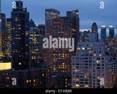 Lato Est superiore vista sullo skyline di New York City, Stati Uniti d'America Foto Stock