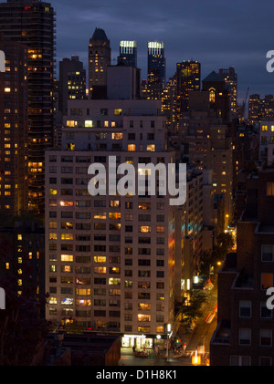 Lato Est superiore vista sullo skyline di New York City, Stati Uniti d'America Foto Stock