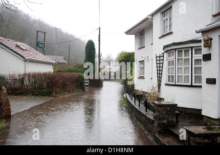 Il 22 dicembre 2012. Inondazioni in Gower Heritage Centre in Parkmill vicino a Swansea questo pomeriggio come parti della Penisola di Gower furono inondati con la pioggia pesante ampi attraverso il Regno Unito. Foto Stock