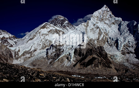 Vista dal Kala Patthar Everest e sul Nuptse, Khumbu, in Nepal Foto Stock