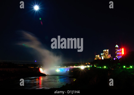 La nebbia si alza dalle Cascate del Niagara' Horseshoe Falls Foto Stock