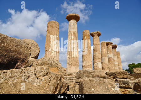 La Valle dei Templi, un sito archeologico di Agrigento, Sicilia Foto Stock