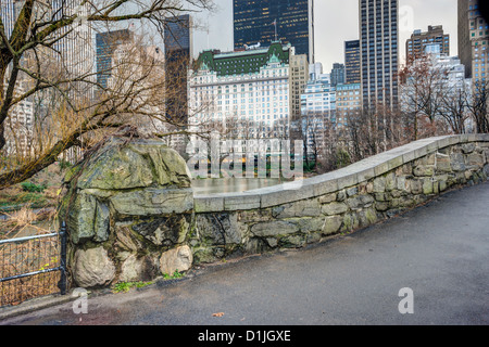 Gapstow Bridge è una delle icone del Central Park di Manhattan a New York City Foto Stock