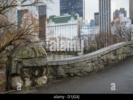 Gapstow Bridge è una delle icone del Central Park di Manhattan a New York City Foto Stock