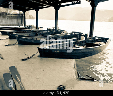 Barche a remi,Lago di Bled Foto Stock