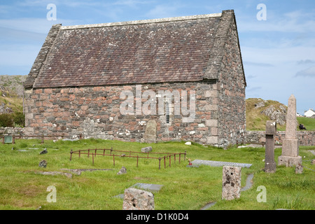 St Orans Cappella; Isola di Iona, Scotland, Regno Unito Foto Stock