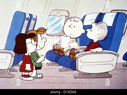 Gute Reise, Charlie Brown Bon Voyage, Charlie Brown Marcie, Menta Piperita Patty, Charlie Brown, Linus Charlie Brown und seine Foto Stock