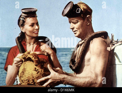 Der Knabe auf dem Delphin ragazzo su Dolphin, Sophia Loren, Alan Ladd Beim Tauchen vor der griechischen Kueste entdeckt Phèdre Foto Stock