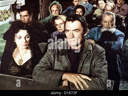 Bravados Bravados, Joan Collins, Gregory Peck Seine alte Freundin Josefa Velarde (Joan Collins) haelt trotzdem zu Jim Douglas Foto Stock