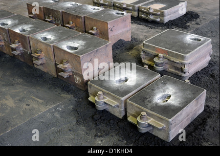 Fonderia, sabbia colata stampato, palloni di stampaggio Foto Stock