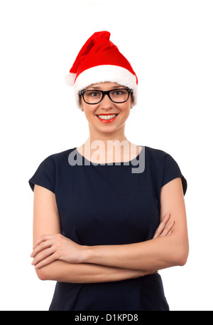 Ritratto di giovane donna in santa hat Foto Stock