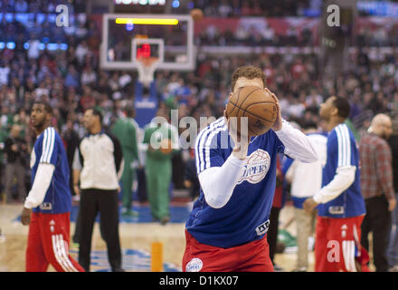 Dic. 27, 2012 - Los Angeles, California - Los Angeles Clippers Blake Griffin si prepara per la partita contro i Boston Celtics al Staples Center di Los Angeles, California oggi giovedì 27 dicembre 2012..ARMANDO ARORIZO/PI (credito Immagine: © Armando Arorizo/Pi/Prensa Internacional/ZUMAPRESS.com) Foto Stock