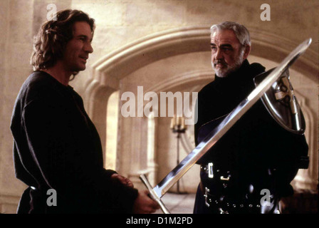 Der erste Ritter Primo Cavaliere Lanzelot (Richard Gere), Koenig Artus (Sean Connery) *** Caption locale *** 1995 Columbia Foto Stock