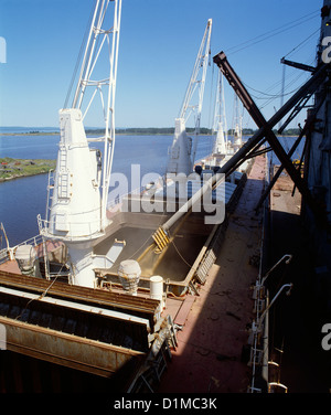 Il carico della nave di grano con orzo sul lago superiore per l'ESPORTAZIONE A ROTTERDAM / Wisconsin Foto Stock