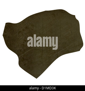 Dark stagliano e testurizzato Mappa di Guinea Bissau isolati su sfondo bianco. Foto Stock