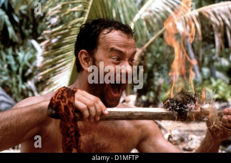 Verschollen Cast Away con Tom Hanks Chuck Noland (Tom Hanks).Caption locale *** 2000 UIP Foto Stock