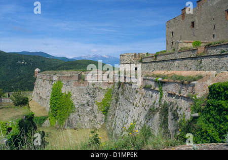 Bellegarde fort, Le Perthus, Pirenei orientali, Languedoc-Roussillon, Francia Foto Stock