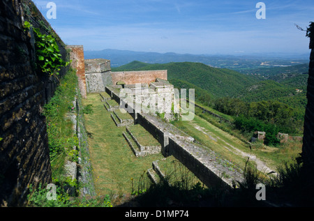 Bellegarde fort, Le Perthus, Pirenei orientali, Languedoc-Roussillon, Francia Foto Stock