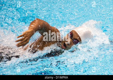 Nuotatore femminile in azione di freestyle. Foto Stock