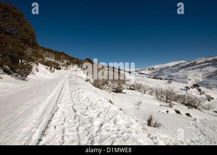 Una scena invernale, Guthega, nel Kosciuszko National Park, New South Wales, Australia Foto Stock