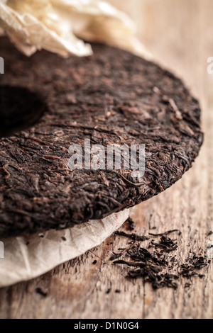 Pu Erh torta di tè provenienti dalla Cina Foto Stock