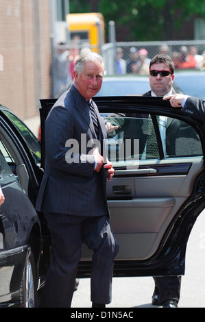 Il principe Charles arriva al Yonge Street Mission, uno del principe di beneficenza Canada eventi. Foto Stock