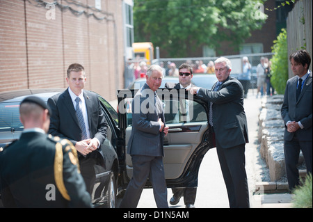 Il principe Charles arriva al Yonge Street Mission, uno del principe di beneficenza Canada eventi. Foto Stock