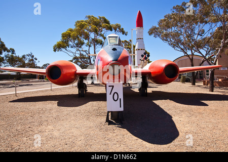 Visualizzare razzi ombra storico parco a razzo razzo storia heritage park a Woomera Sud Australia Foto Stock