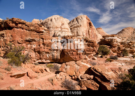 Le formazioni rocciose a Capitol Reef National Park nello Utah, Stati Uniti d'America, STATI UNITI D'AMERICA Foto Stock