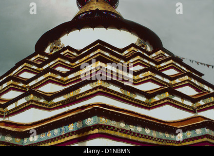 Stile Newari Kumbum Stupa, Palcho contese monastero, Gyantse, Tibet Foto Stock