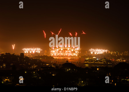 2012-2013 Sydney NYE fuochi d'artificio Foto Stock