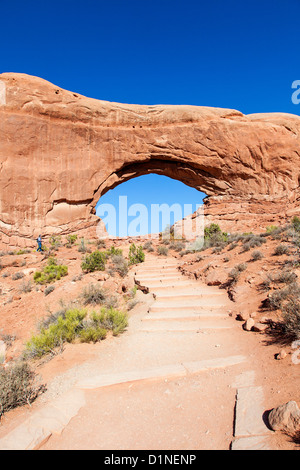 Finestra del nord, archi NP, Utah, Stati Uniti d'America Foto Stock