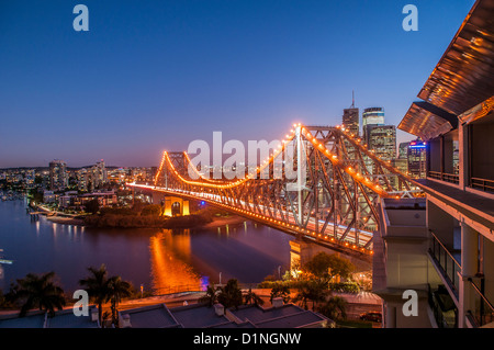Storia ponte sopra il fiume Brisbane, Brisbane, Queensland, Australia Foto Stock