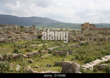 Rovine romane di Volubilis, Marocco Foto Stock