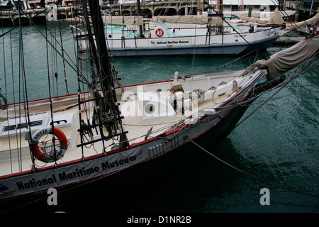 Barche storiche del Museo Marittimo Nazionale, Auckland. Foto Stock