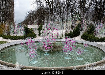 Le decorazioni di Natale sugli Champs Elysee, Parigi Foto Stock