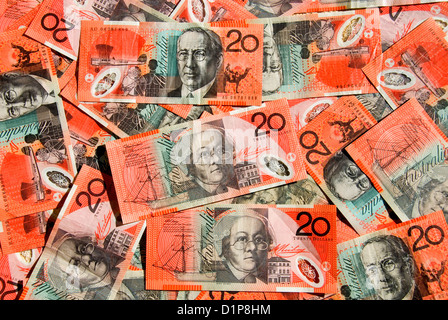 Venti Australiano Dollaro note Foto Stock