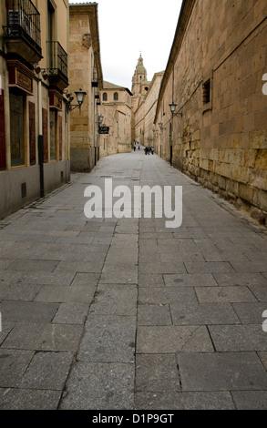 Salamanca, vista strada del centro storico di Salamanca il giorno nuvoloso. Castiglia e León, Spagna. Foto Stock