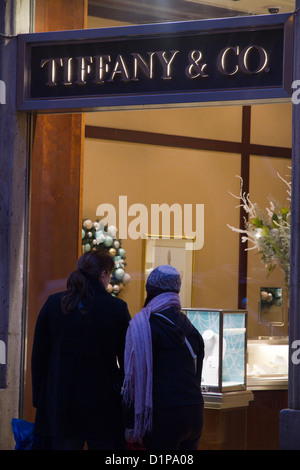 Tiffany & Co store vetrina vetrina Via Condotti Roma Italia carrello Foto Stock